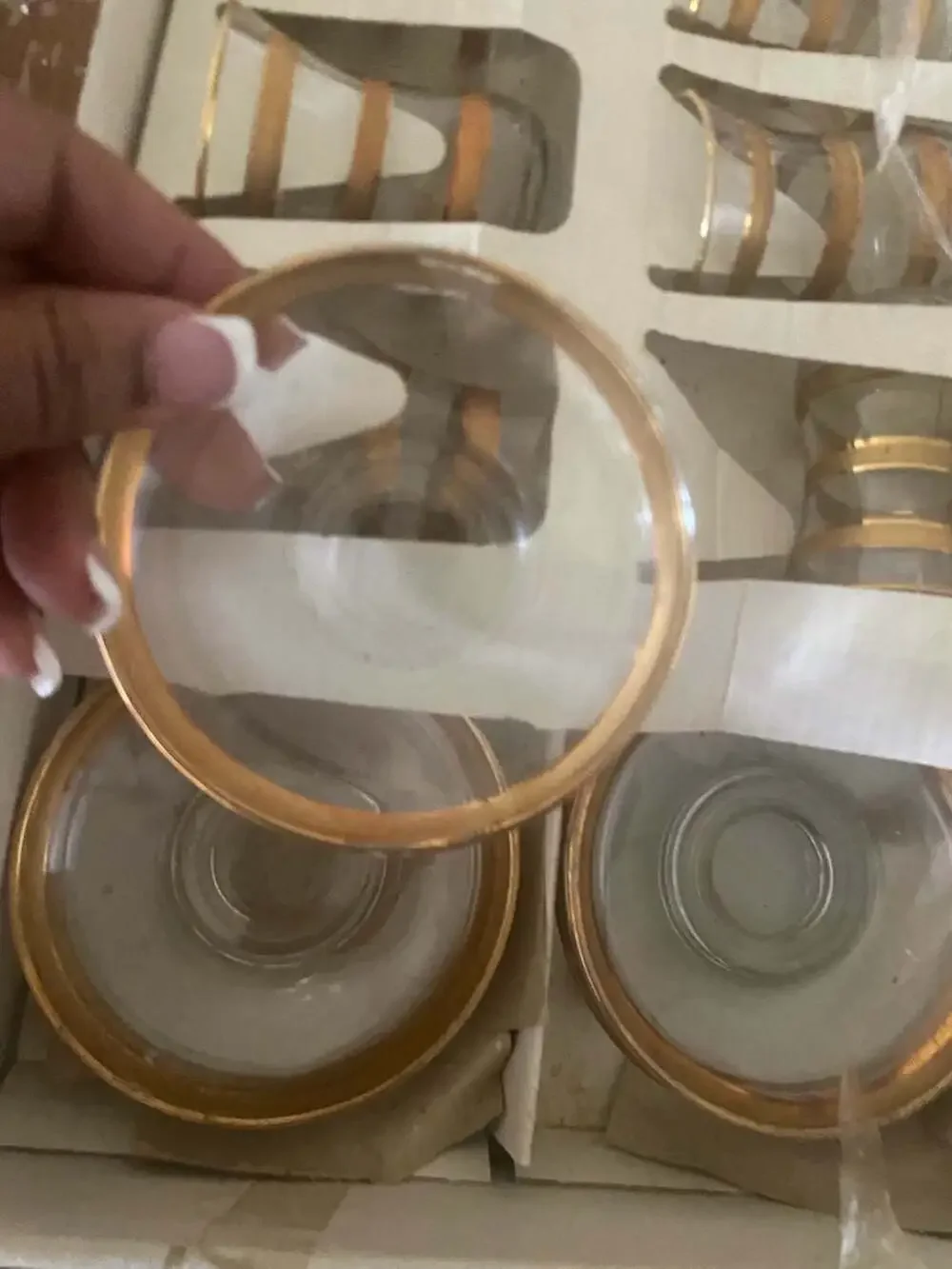 Paşabahçe Versailles Gold Collection Turkish Tea Glasses and Saucers Set